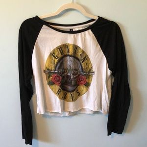H&M Guns n’ Roses crop long sleeve